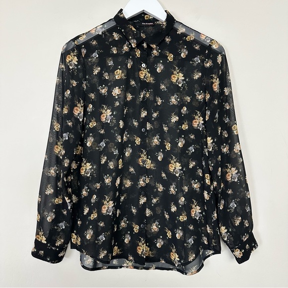 The Kooples Ditsy Floral Button Down Blouse Sheer - Picture 1 of 10